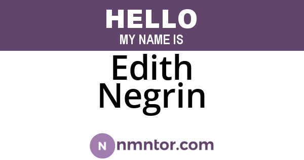 Edith Negrin
