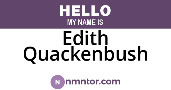 Edith Quackenbush