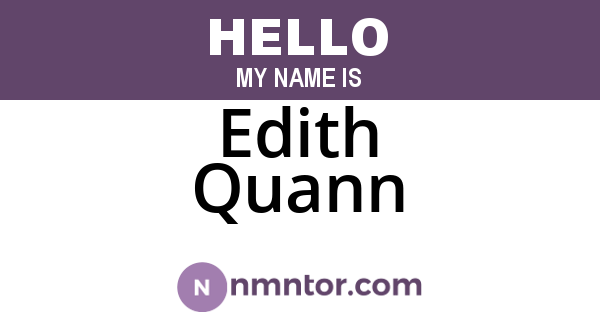 Edith Quann