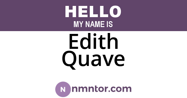 Edith Quave