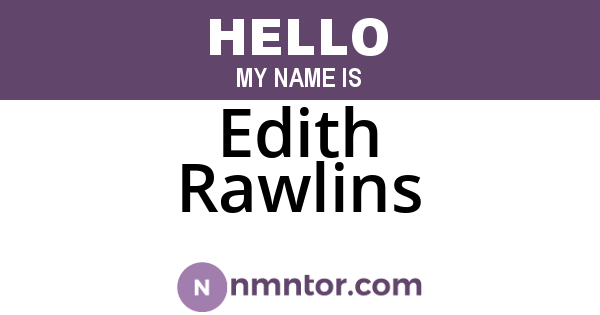 Edith Rawlins