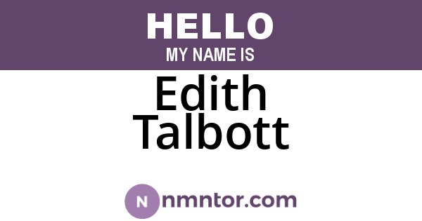 Edith Talbott