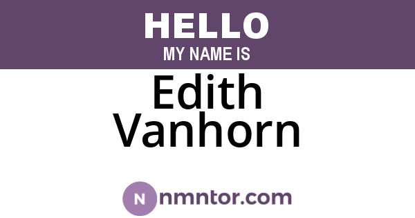 Edith Vanhorn