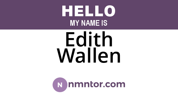 Edith Wallen