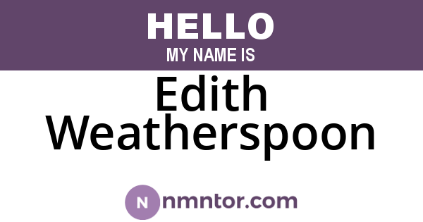 Edith Weatherspoon