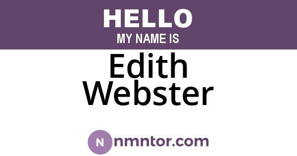 Edith Webster