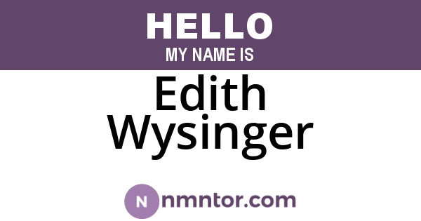 Edith Wysinger