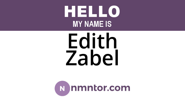 Edith Zabel