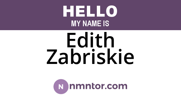 Edith Zabriskie