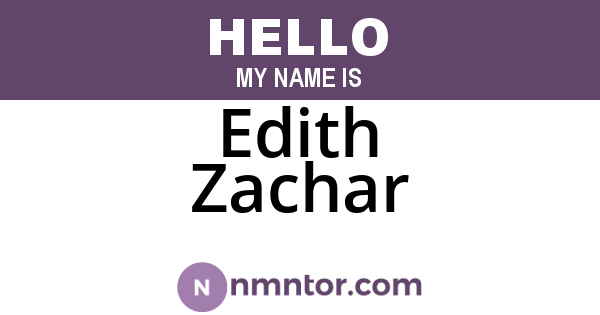 Edith Zachar