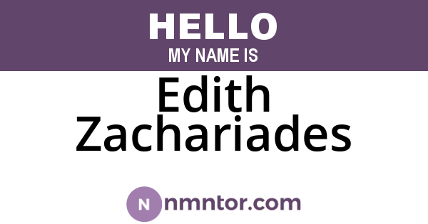 Edith Zachariades