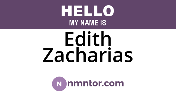 Edith Zacharias