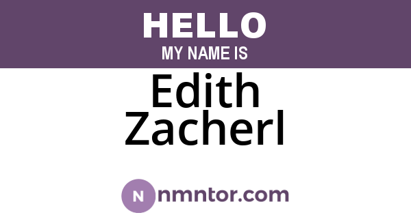 Edith Zacherl