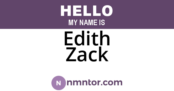 Edith Zack