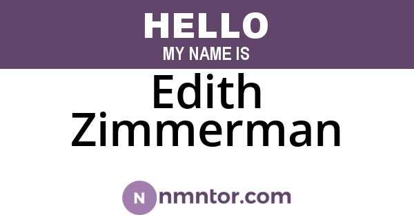 Edith Zimmerman