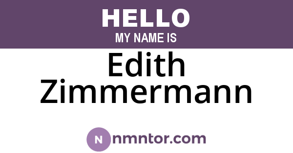Edith Zimmermann