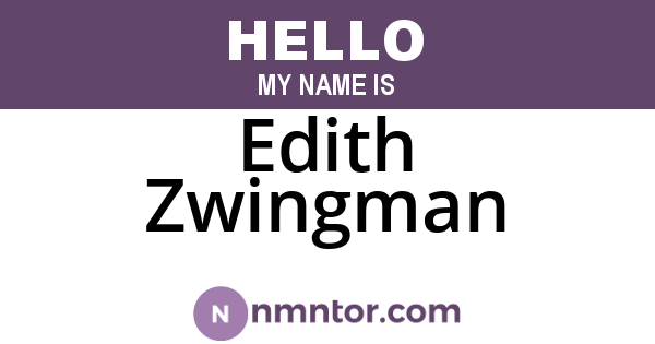 Edith Zwingman