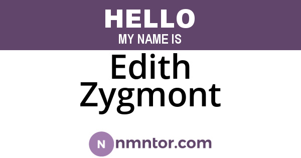 Edith Zygmont