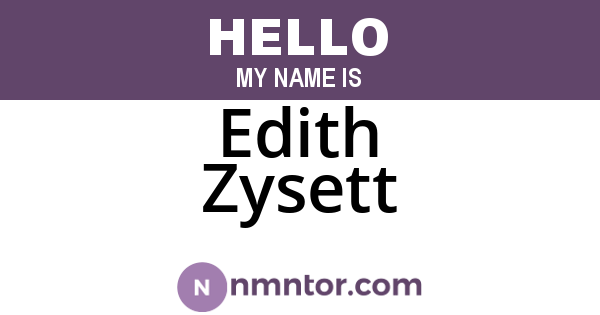 Edith Zysett
