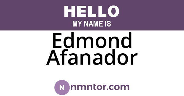 Edmond Afanador