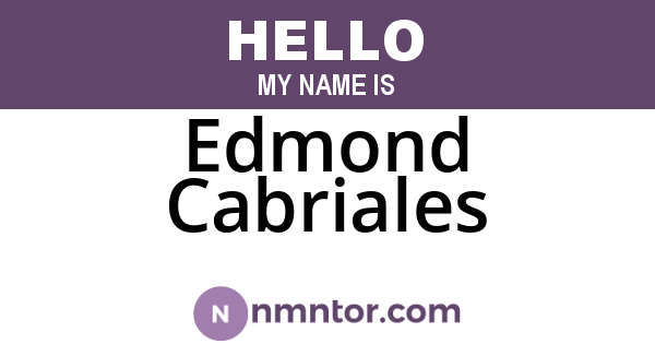 Edmond Cabriales