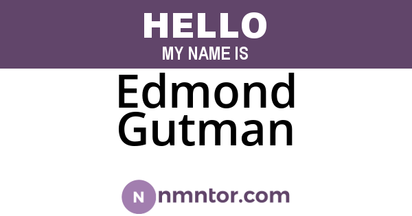 Edmond Gutman