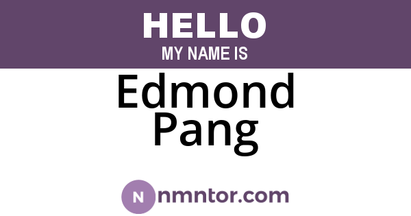 Edmond Pang