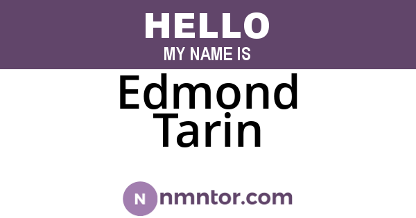 Edmond Tarin