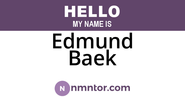 Edmund Baek