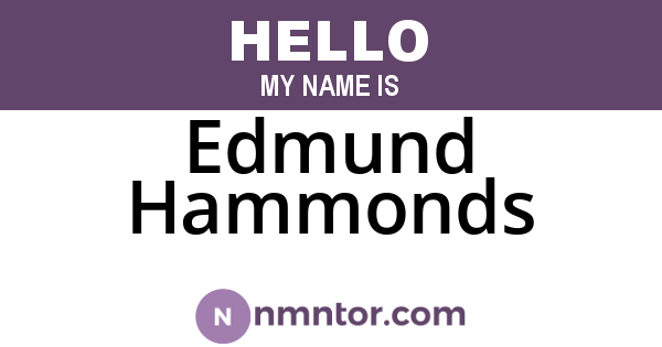 Edmund Hammonds
