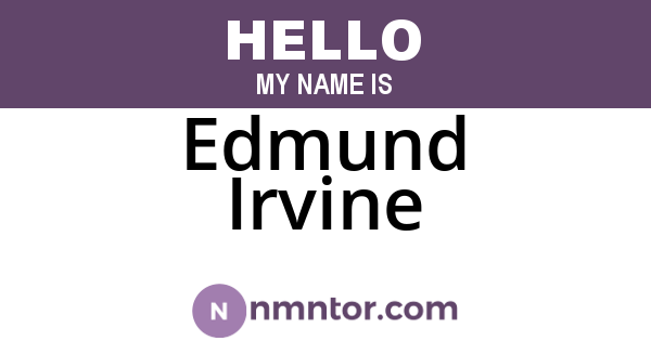 Edmund Irvine