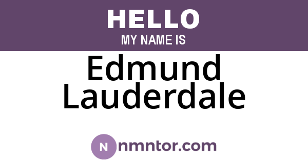 Edmund Lauderdale