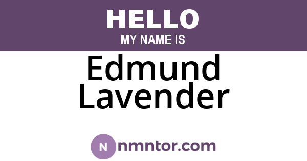 Edmund Lavender