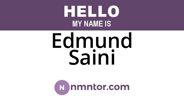 Edmund Saini