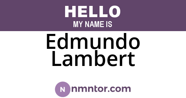 Edmundo Lambert