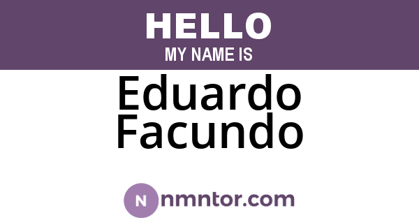 Eduardo Facundo