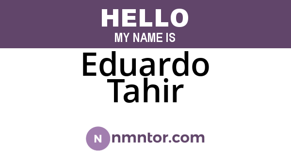 Eduardo Tahir