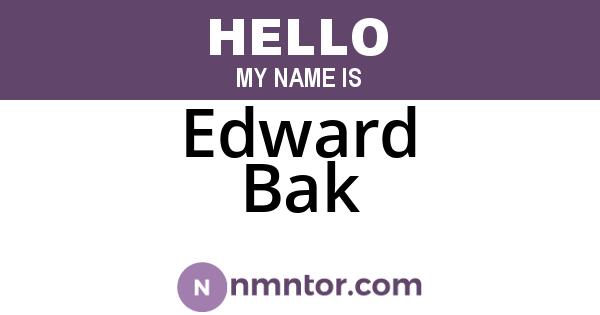 Edward Bak