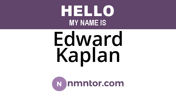 Edward Kaplan