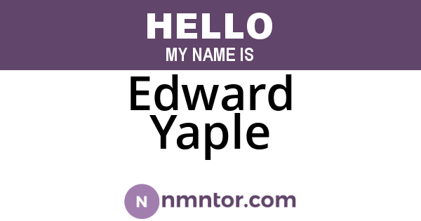 Edward Yaple