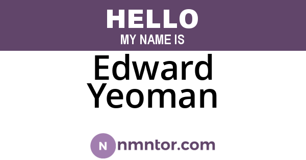 Edward Yeoman