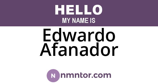 Edwardo Afanador