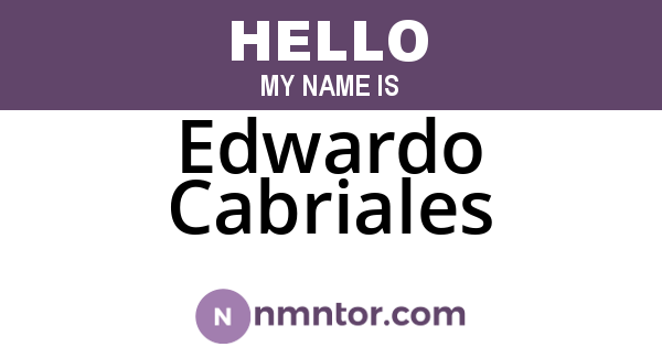 Edwardo Cabriales