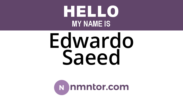 Edwardo Saeed