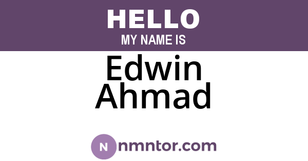 Edwin Ahmad