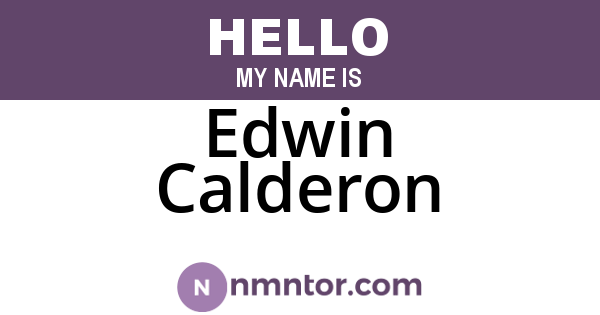 Edwin Calderon