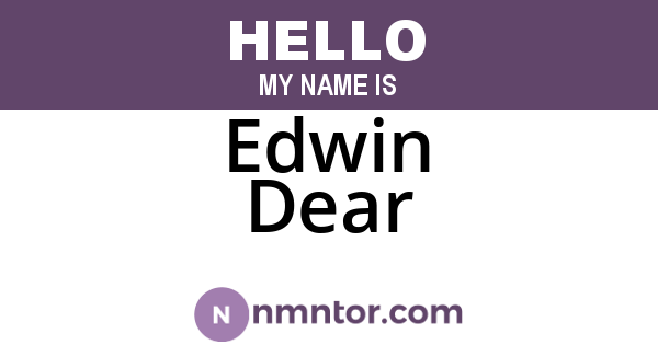 Edwin Dear