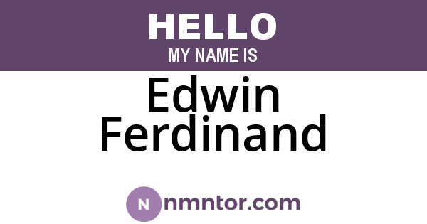 Edwin Ferdinand