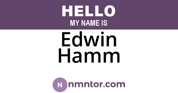 Edwin Hamm