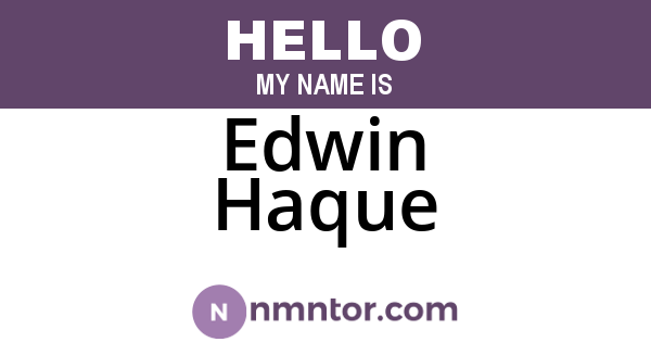 Edwin Haque